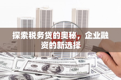西青探索税务贷的奥秘，企业融资的新选择