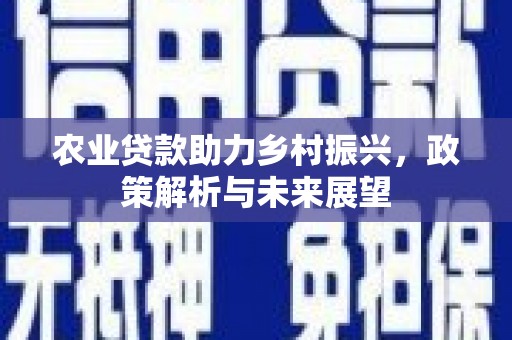 西青农业贷款助力乡村振兴，政策解析与未来展望