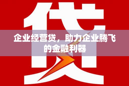 西青企业经营贷，助力企业腾飞的金融利器