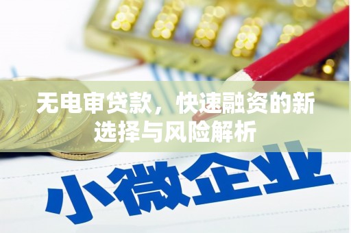 西青无电审贷款，快速融资的新选择与风险解析