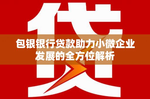 西青包银银行贷款助力小微企业发展的全方位解析 西青包银银行贷款助力小微企业发展的全方位解析