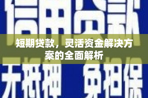 西青短期贷款，灵活资金解决方案的全面解析