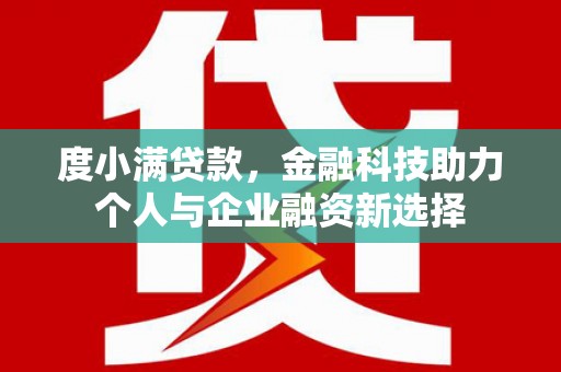 西青度小满贷款，金融科技助力个人与企业融资新选择