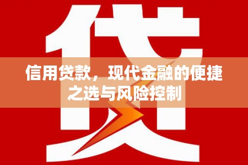 西青信用贷款，现代金融的便捷之选与风险控制