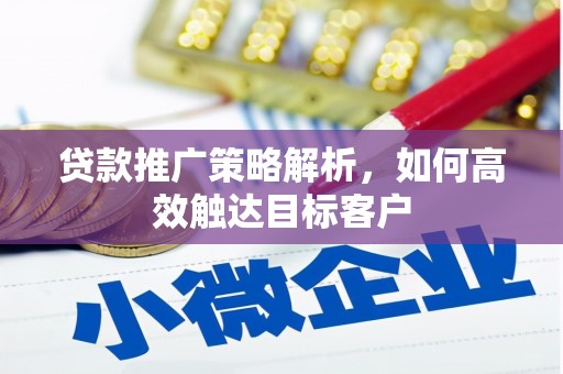 西青贷款推广策略解析，如何高效触达目标客户