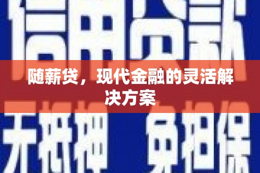 西青随薪贷，现代金融的灵活解决方案