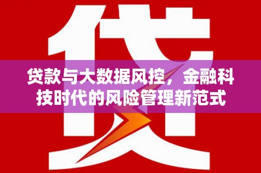 西青贷款与大数据风控，金融科技时代的风险管理新范式