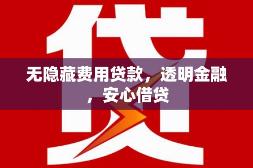 西青无隐藏费用贷款，透明金融，安心借贷