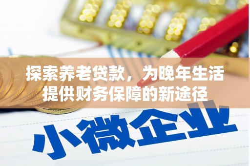 西青探索养老贷款，为晚年生活提供财务保障的新途径