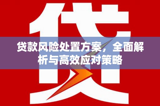 西青贷款风险处置方案，全面解析与高效应对策略