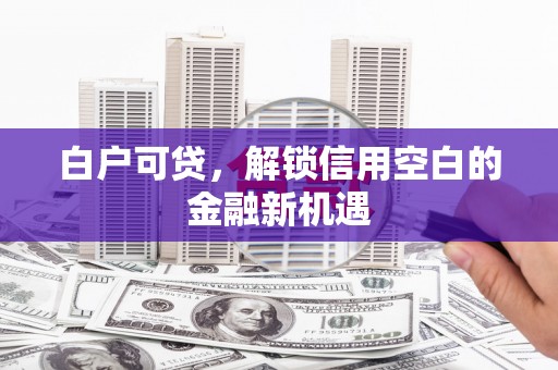 西青白户可贷，解锁信用空白的金融新机遇