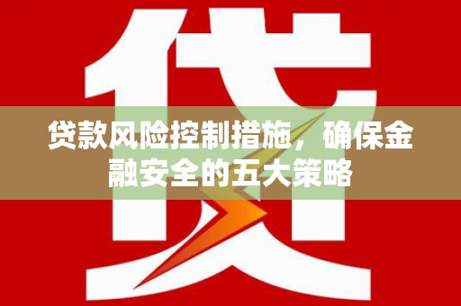 西青贷款风险控制措施，确保金融安全的五大策略
