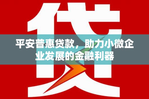 西青平安普惠贷款，助力小微企业发展的金融利器