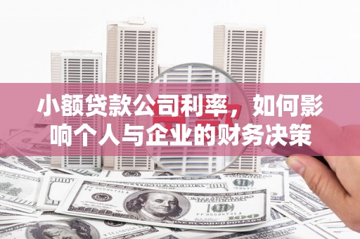 西青小额贷款公司利率，如何影响个人与企业的财务决策