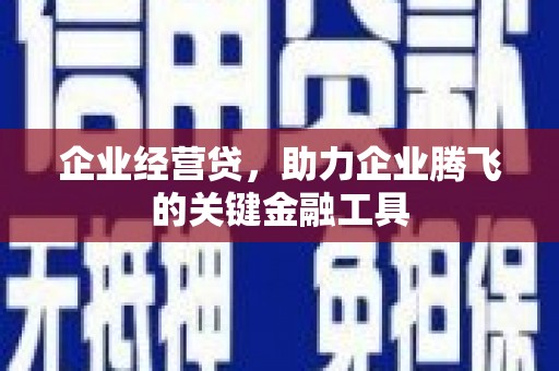 西青企业经营贷，助力企业腾飞的关键金融工具