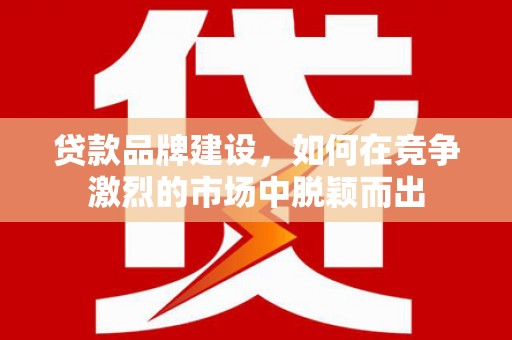 西青贷款品牌建设，如何在竞争激烈的市场中脱颖而出