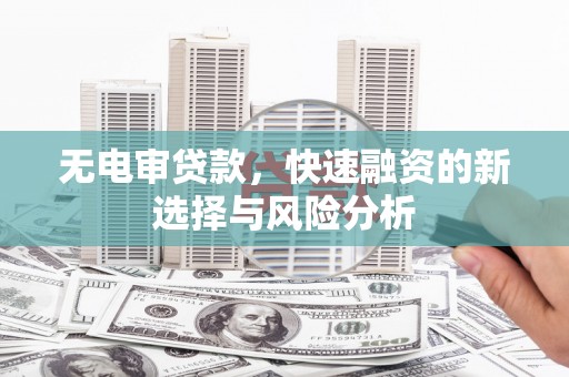 西青无电审贷款，快速融资的新选择与风险分析