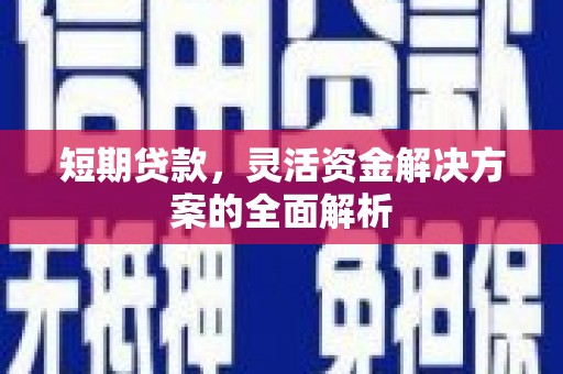 西青短期贷款，灵活资金解决方案的全面解析