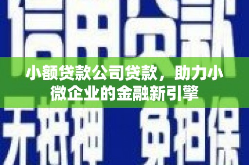 西青小额贷款公司贷款，助力小微企业的金融新引擎