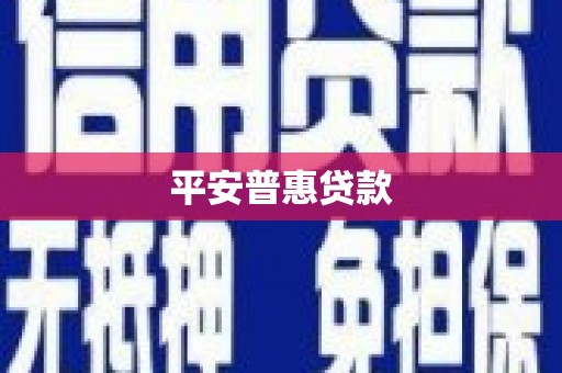 西青平安普惠贷款